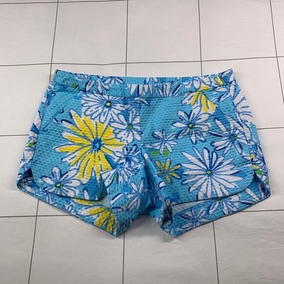 Lilly Pulitzer Shorts Womens 00 Blue Adie Breakwater Daisy Preppy Floral Casual - Picture 3 of 12